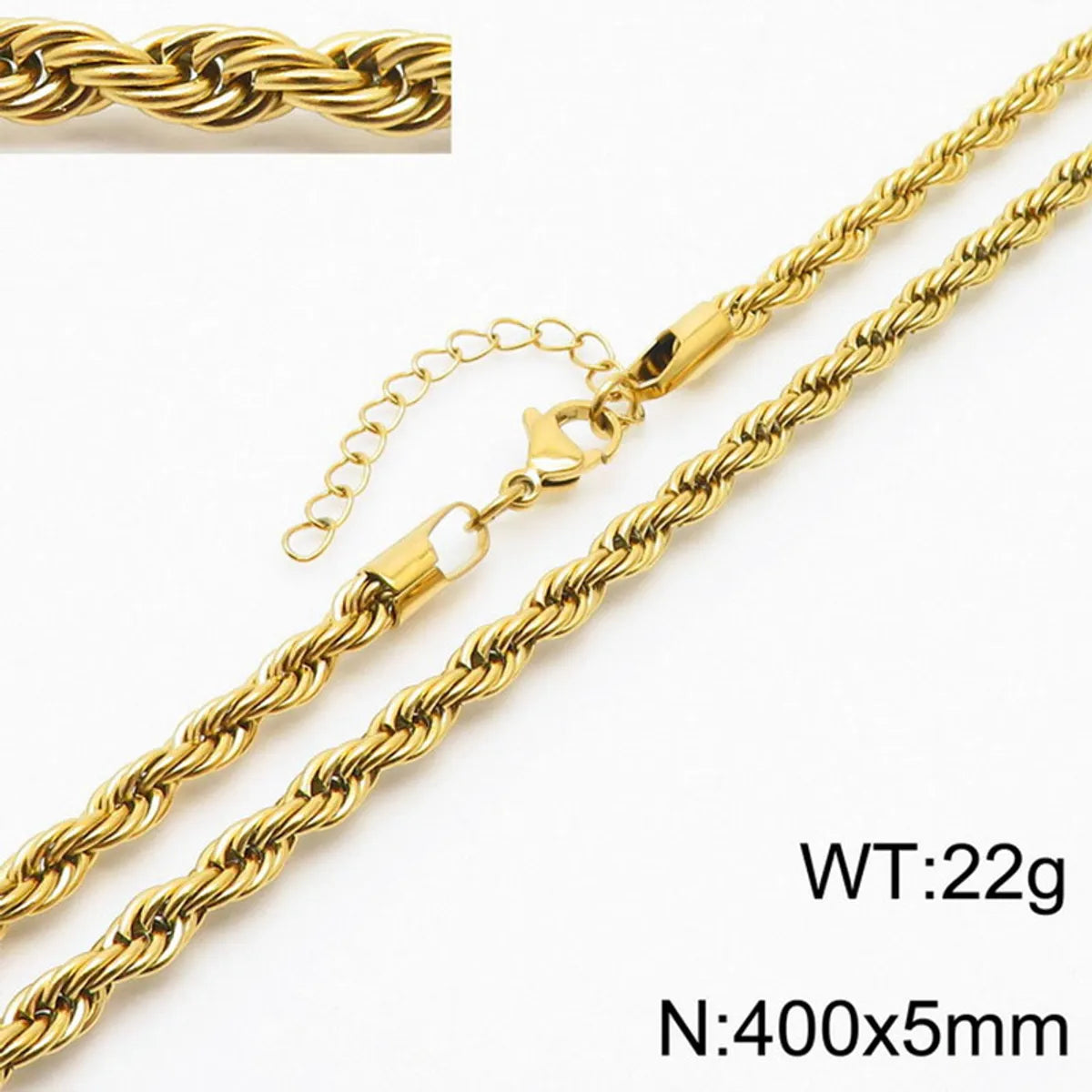 Simple Style Twist Stainless Steel Plating Necklace