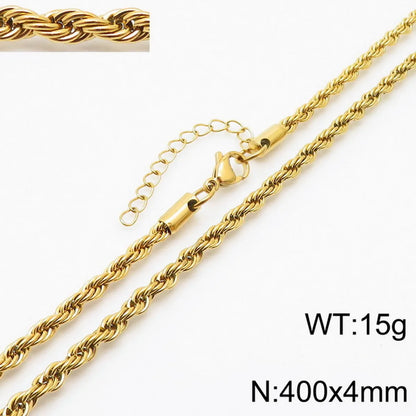 Simple Style Twist Stainless Steel Plating Necklace