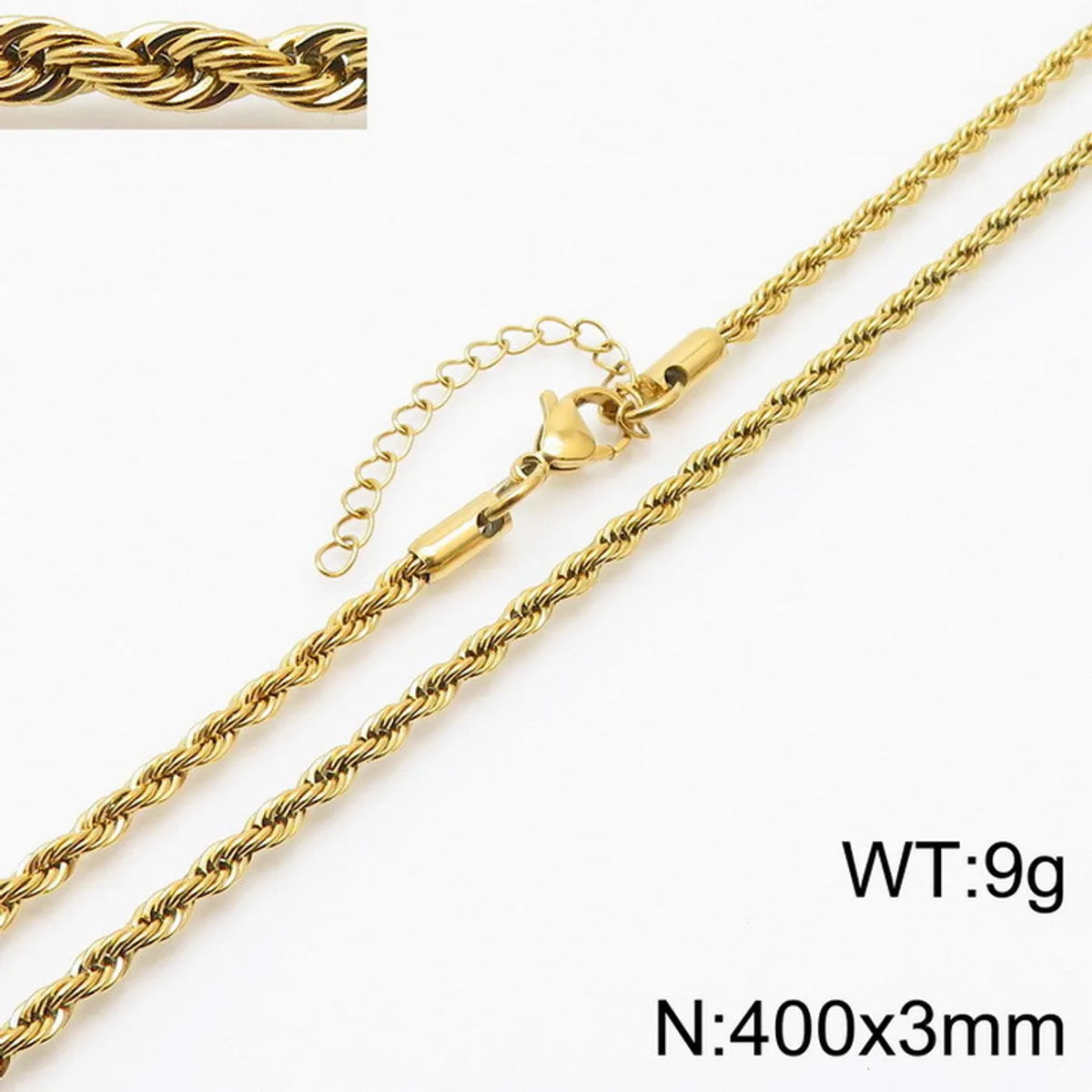 Simple Style Twist Stainless Steel Plating Necklace