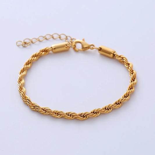 Simple Style Twist Titanium Steel Plating Bracelets