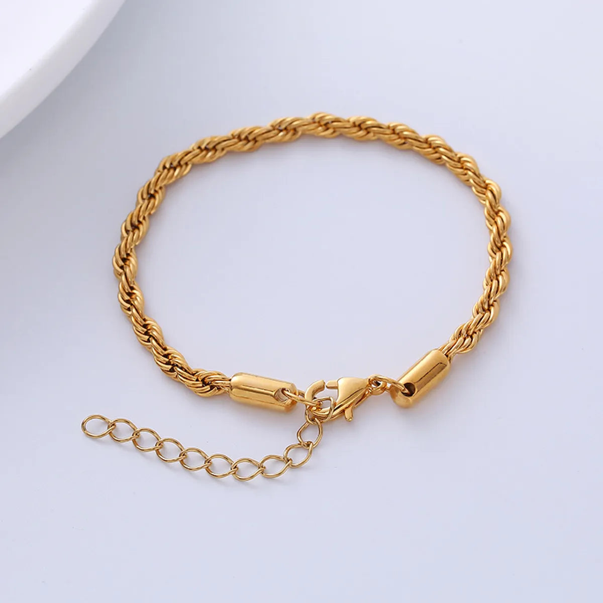 Simple Style Twist Titanium Steel Plating Bracelets