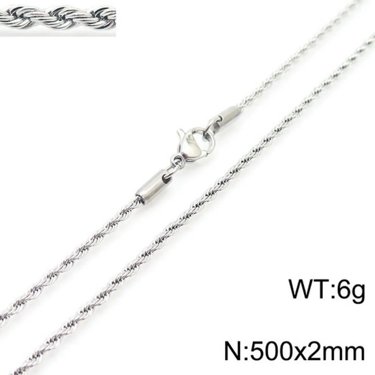 Simple Style Twist Titanium Steel Necklace Plating Stainless Steel Necklaces