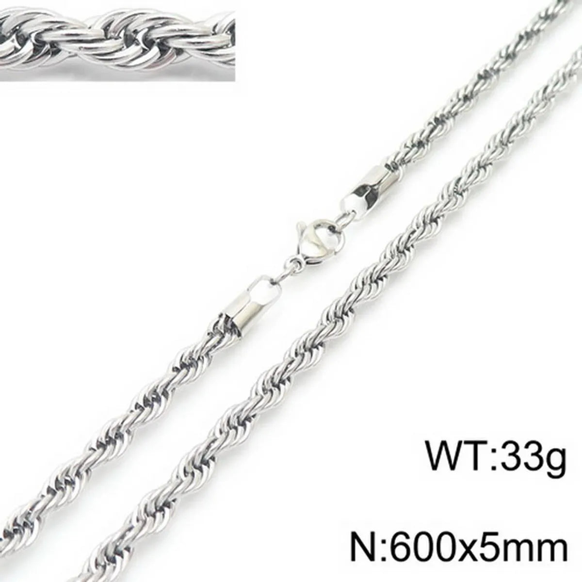 Simple Style Twist Titanium Steel Necklace Plating Stainless Steel Necklaces