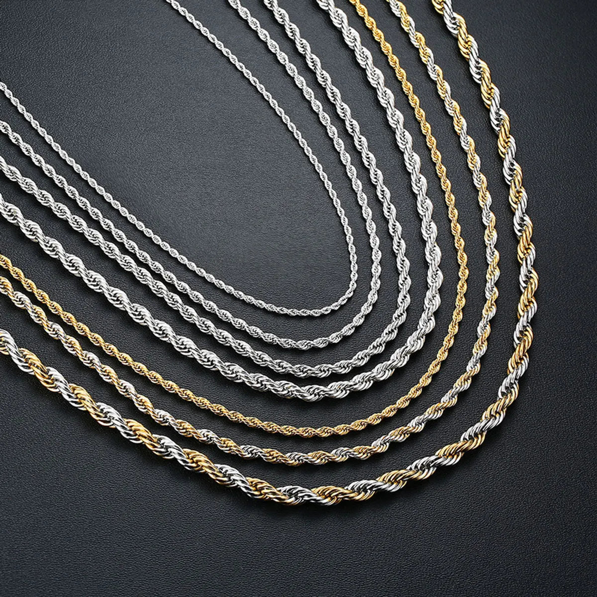 Simple Style Twist Titanium Steel Necklace Plating Stainless Steel Necklaces