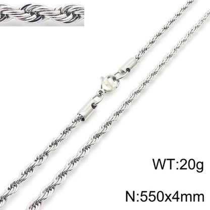 Simple Style Twist Titanium Steel Necklace Plating Stainless Steel Necklaces