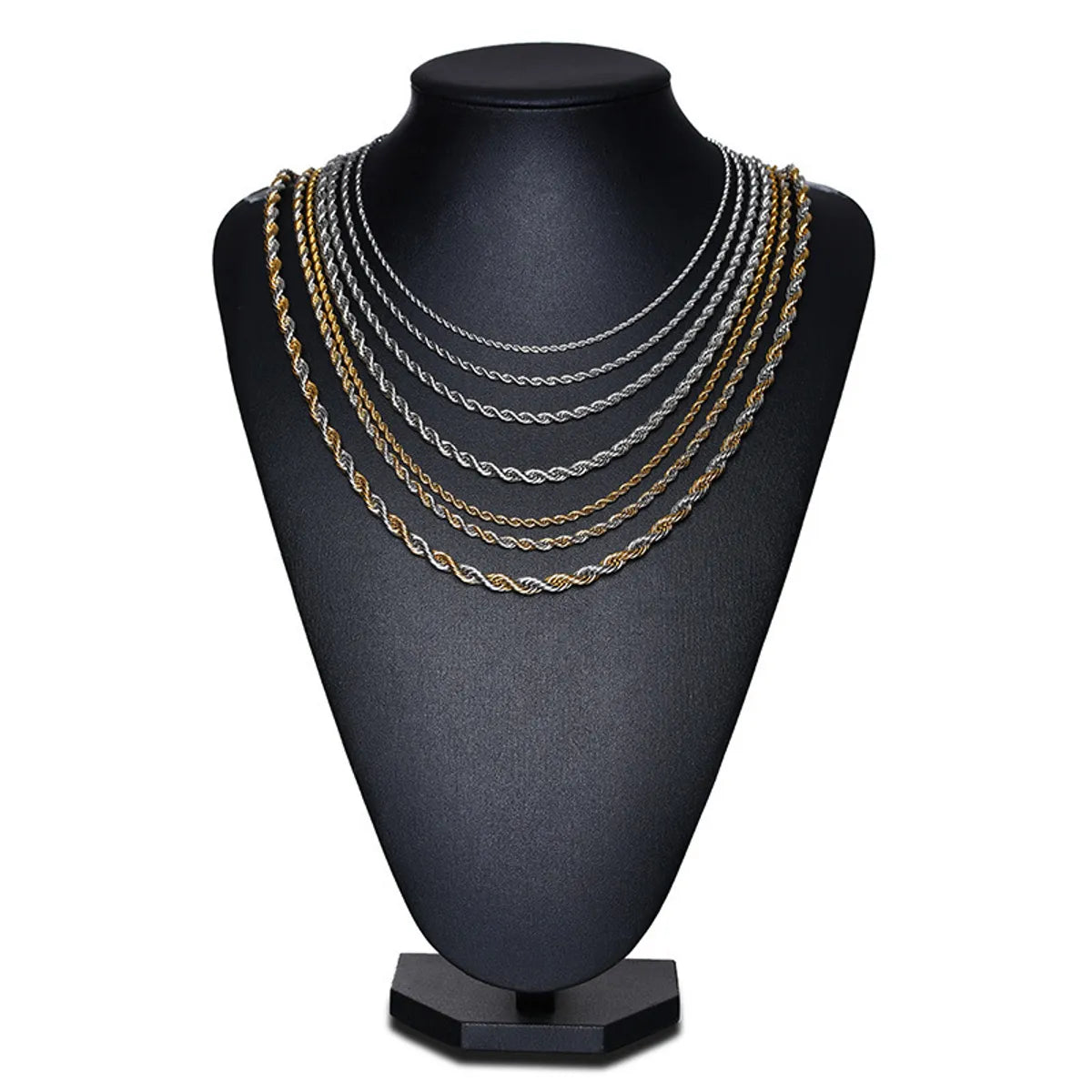 Simple Style Twist Titanium Steel Necklace Plating Stainless Steel Necklaces