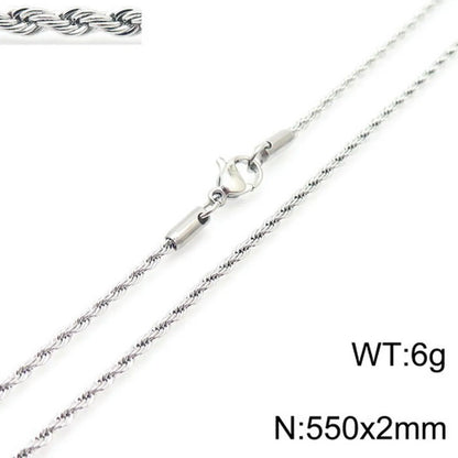 Simple Style Twist Titanium Steel Necklace Plating Stainless Steel Necklaces