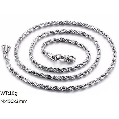 Simple Style Twist Titanium Steel Necklace Plating Stainless Steel Necklaces