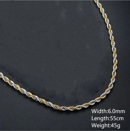 Simple Style Twist Titanium Steel Necklace Plating Stainless Steel Necklaces