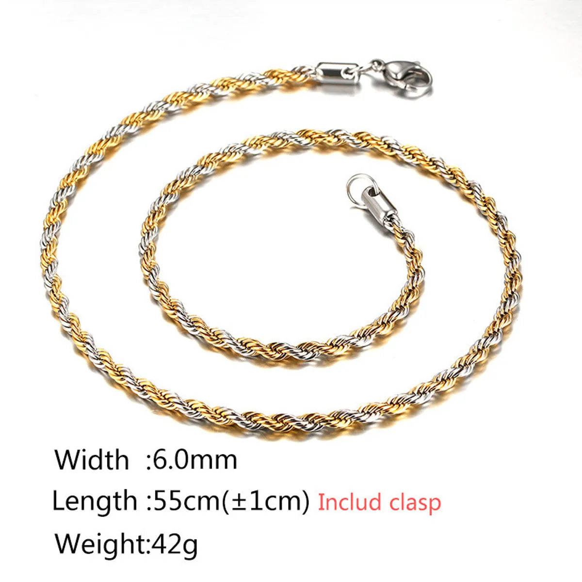 Simple Style Twist Titanium Steel Necklace Plating Stainless Steel Necklaces