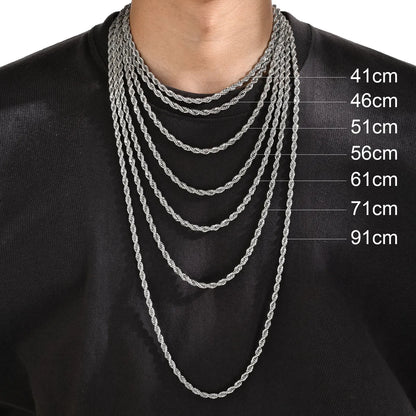 Simple Style Twist Titanium Steel Necklace Plating Stainless Steel Necklaces