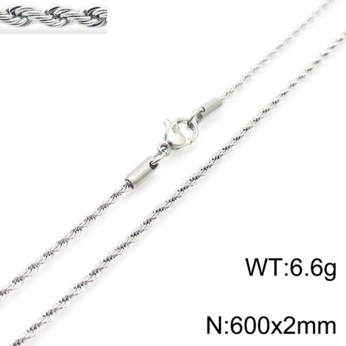 Simple Style Twist Titanium Steel Necklace Plating Stainless Steel Necklaces