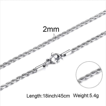 Simple Style Twist Titanium Steel Necklace Plating Stainless Steel Necklaces