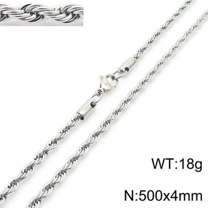 Simple Style Twist Titanium Steel Necklace Plating Stainless Steel Necklaces