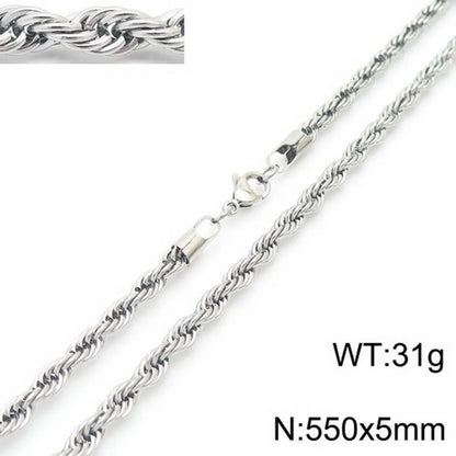 Simple Style Twist Titanium Steel Necklace Plating Stainless Steel Necklaces