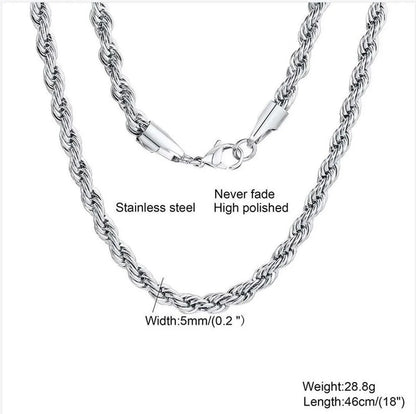 Simple Style Twist Titanium Steel Necklace Plating Stainless Steel Necklaces