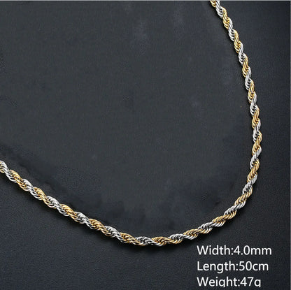 Simple Style Twist Titanium Steel Necklace Plating Stainless Steel Necklaces