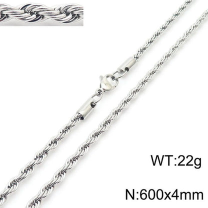 Simple Style Twist Titanium Steel Necklace Plating Stainless Steel Necklaces