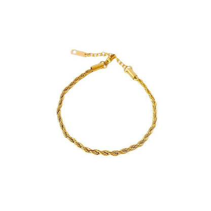 Simple Style Twist Titanium Steel Plating 18k Gold Plated Bracelets