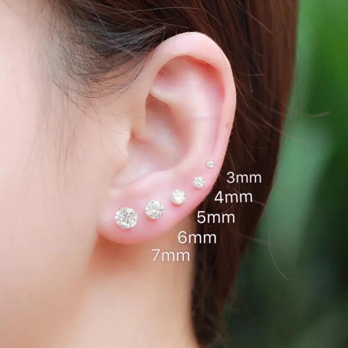 1 Pair Simple Style U Shape Silver Plating Zircon Ear Studs