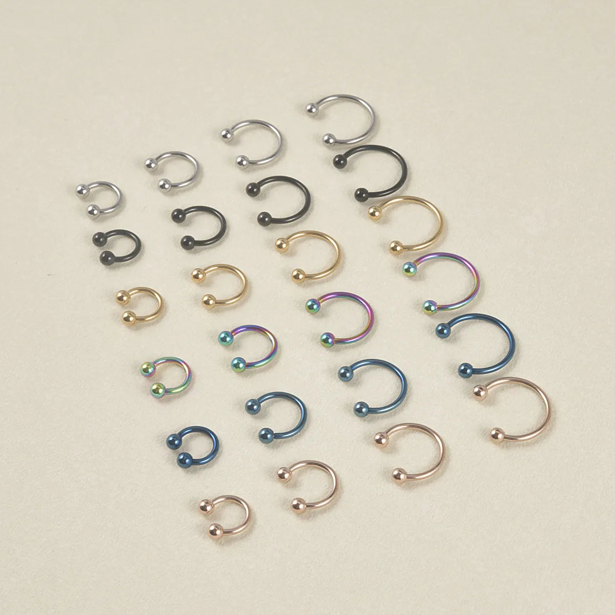 Simple Style U Shape Stainless Steel Lip Stud Nose Ring In Bulk