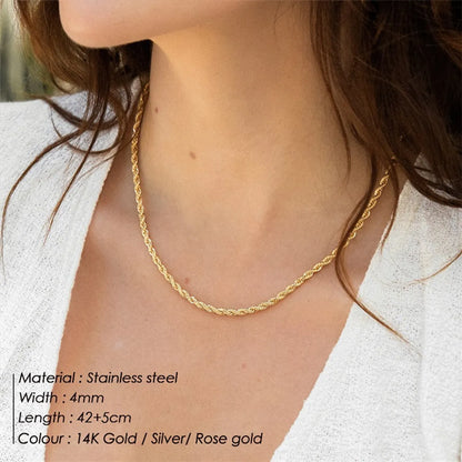 Simple Style U Shape Stainless Steel Necklace Layered Plating Stainless Steel Necklaces