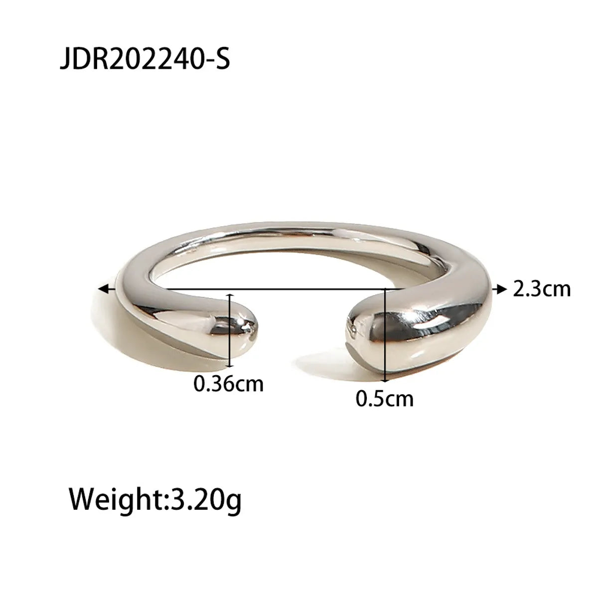 Wholesale Jewelry Simple Style U Shape 316 Stainless Steel  Plating Inlay Open Ring