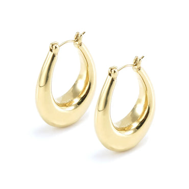 1 Pair Simple Style U Shape Polishing Stainless Steel Hoop Earrings