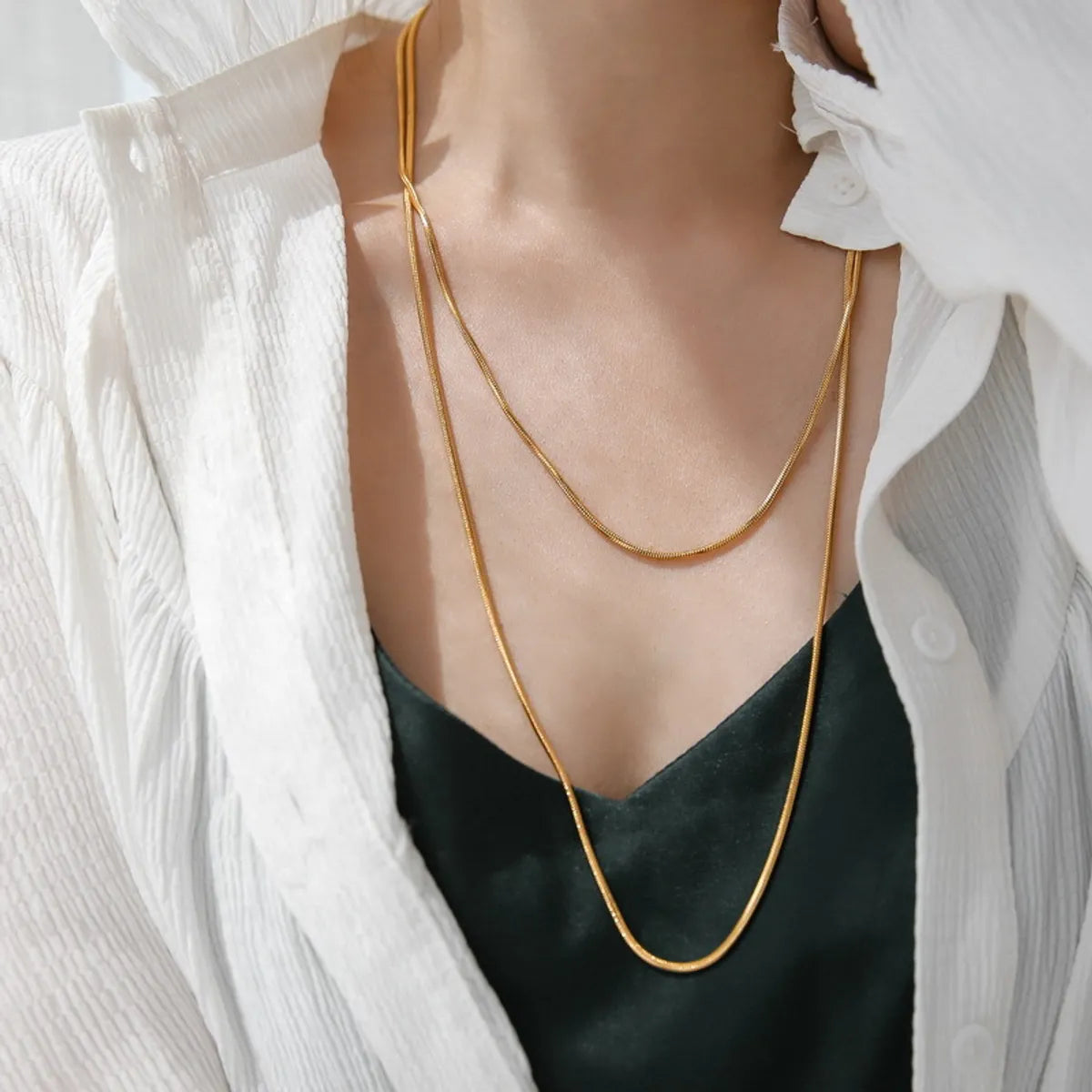 Simple Style U Shape Titanium Steel Necklace 1 Piece