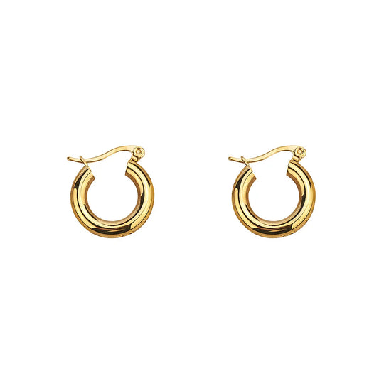 Simple Style U Shape Titanium Steel Plating Hoop Earrings 1 Pair