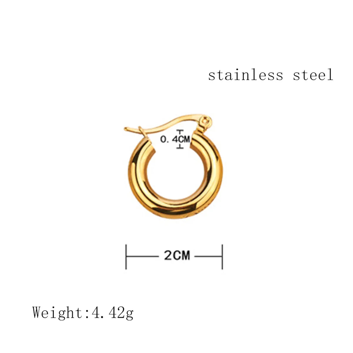 Simple Style U Shape Titanium Steel Plating Hoop Earrings 1 Pair