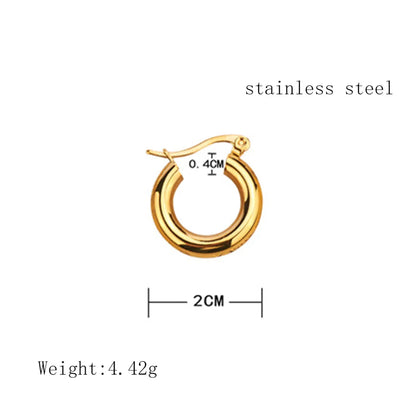 Simple Style U Shape Titanium Steel Plating Hoop Earrings 1 Pair