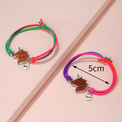 Simple Style Unicorn Flower Alloy Handmade Kid'S Bracelets