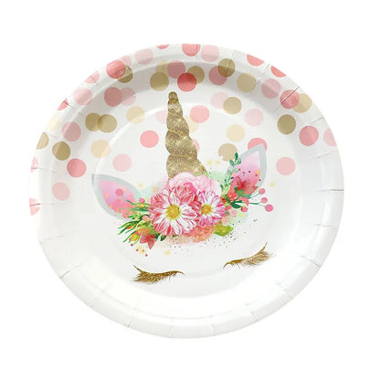 Simple Style  Paper Tableware 10 Pieces