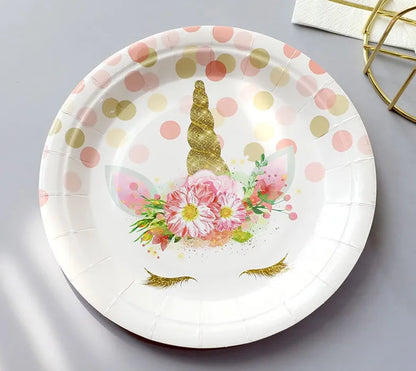 Simple Style  Paper Tableware 10 Pieces