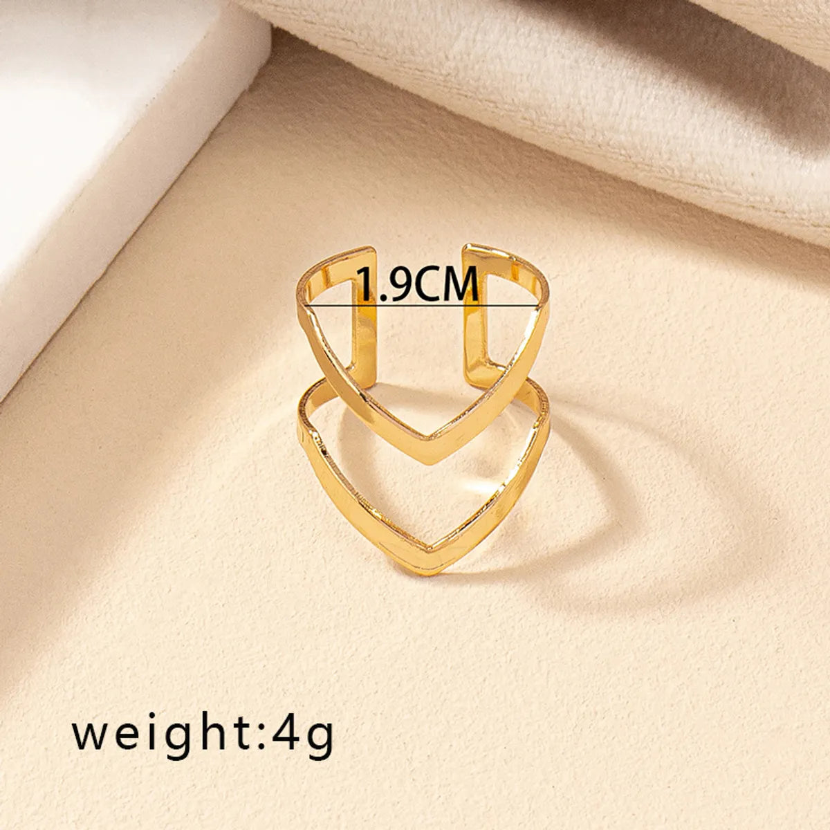 Simple Style V Shape Alloy Plating Gold Plated Women's Open Rings