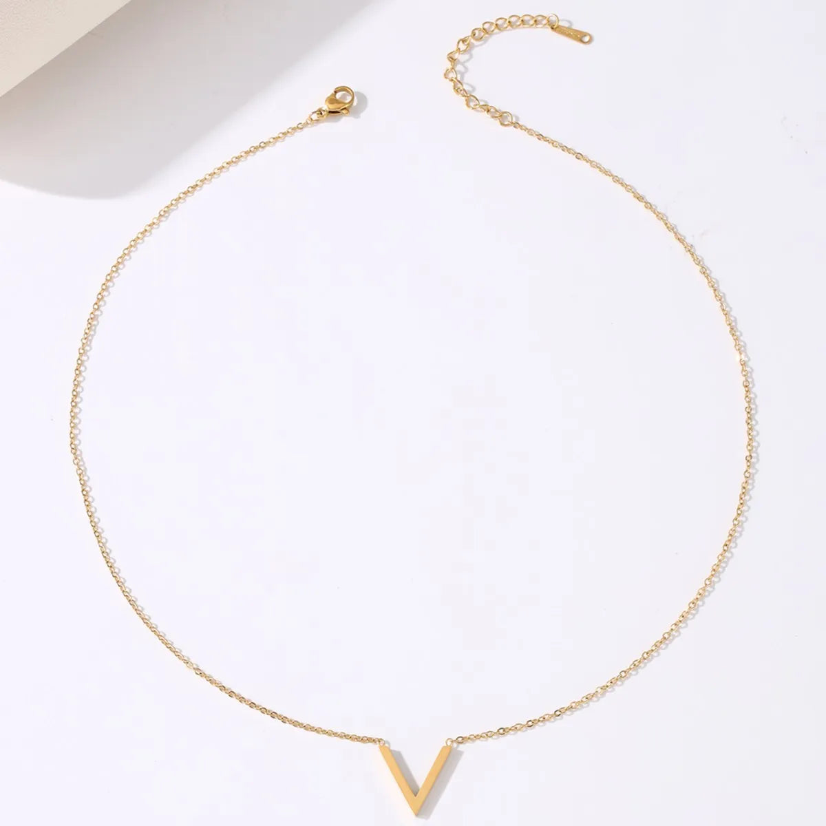 Simple Style V Shape Stainless Steel Plating 18k Gold Plated Necklace