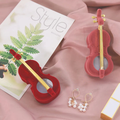 Simple Style Violin Flannel Jewelry Boxes