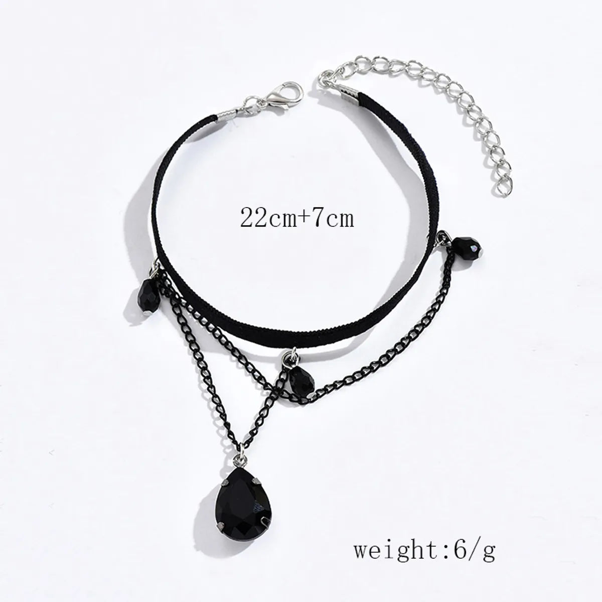 Simple Style Water Droplets Alloy Cloth Inlay Rhinestones Women'S Anklet