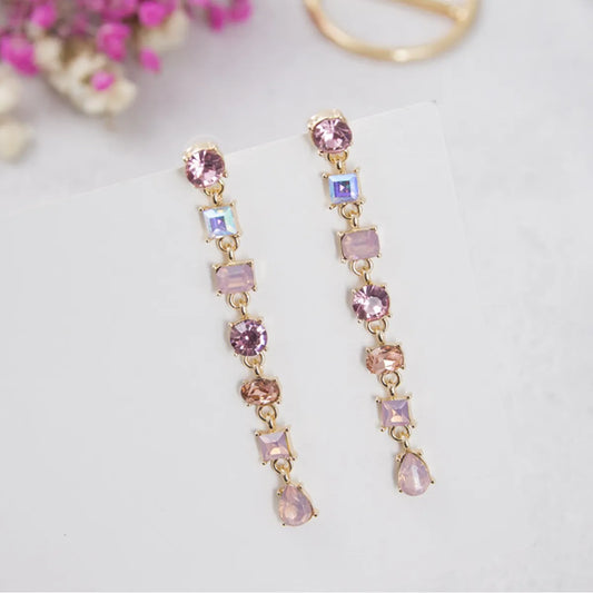 Simple Style Water Droplets Alloy Inlay Rhinestones Women's Drop Earrings