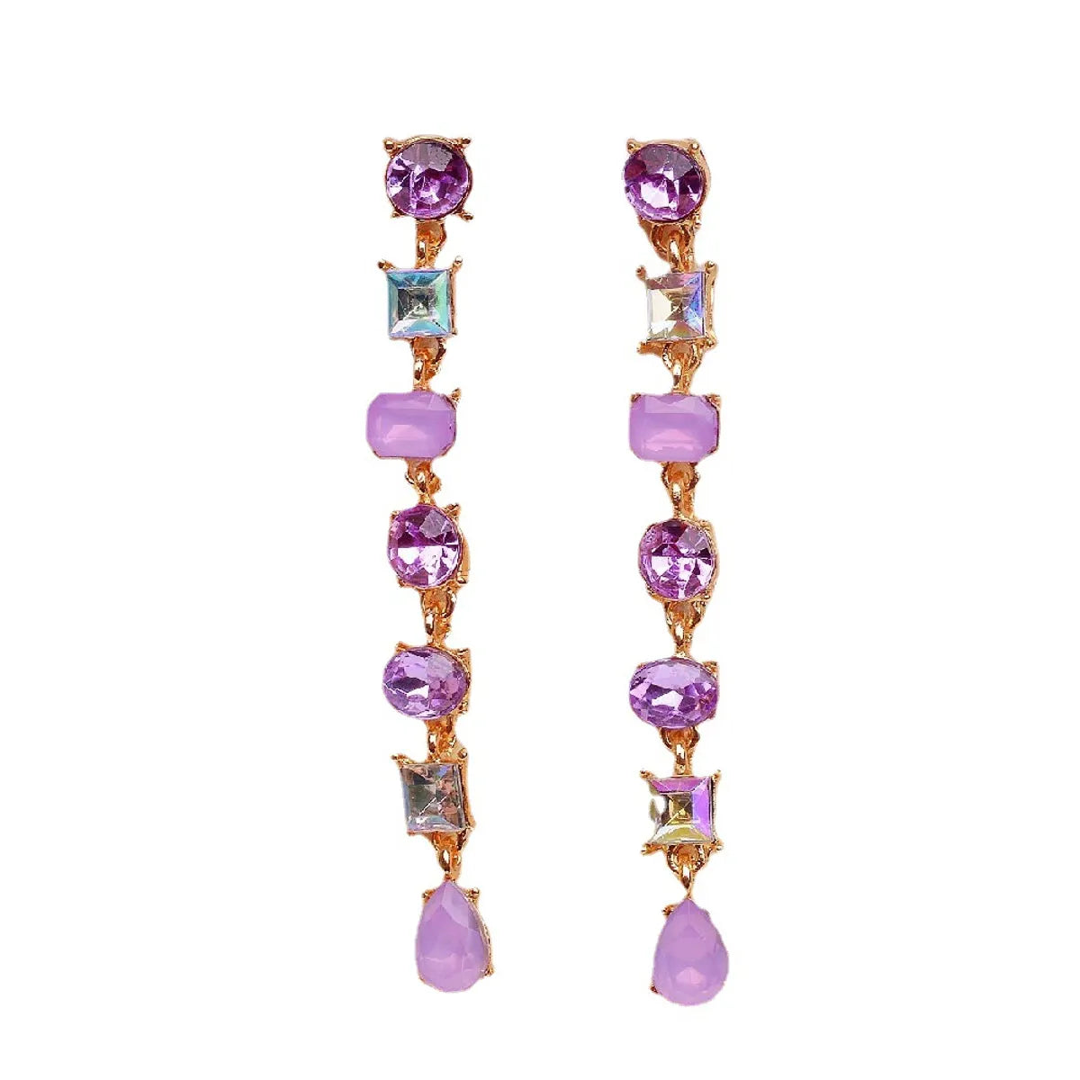 Simple Style Water Droplets Alloy Inlay Rhinestones Women's Drop Earrings