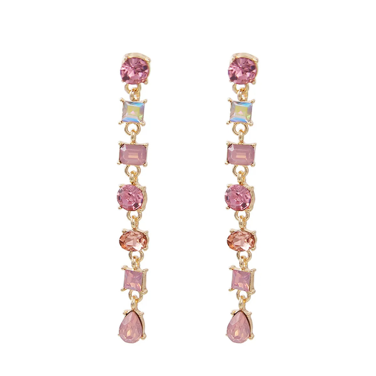 Simple Style Water Droplets Alloy Inlay Rhinestones Women's Drop Earrings