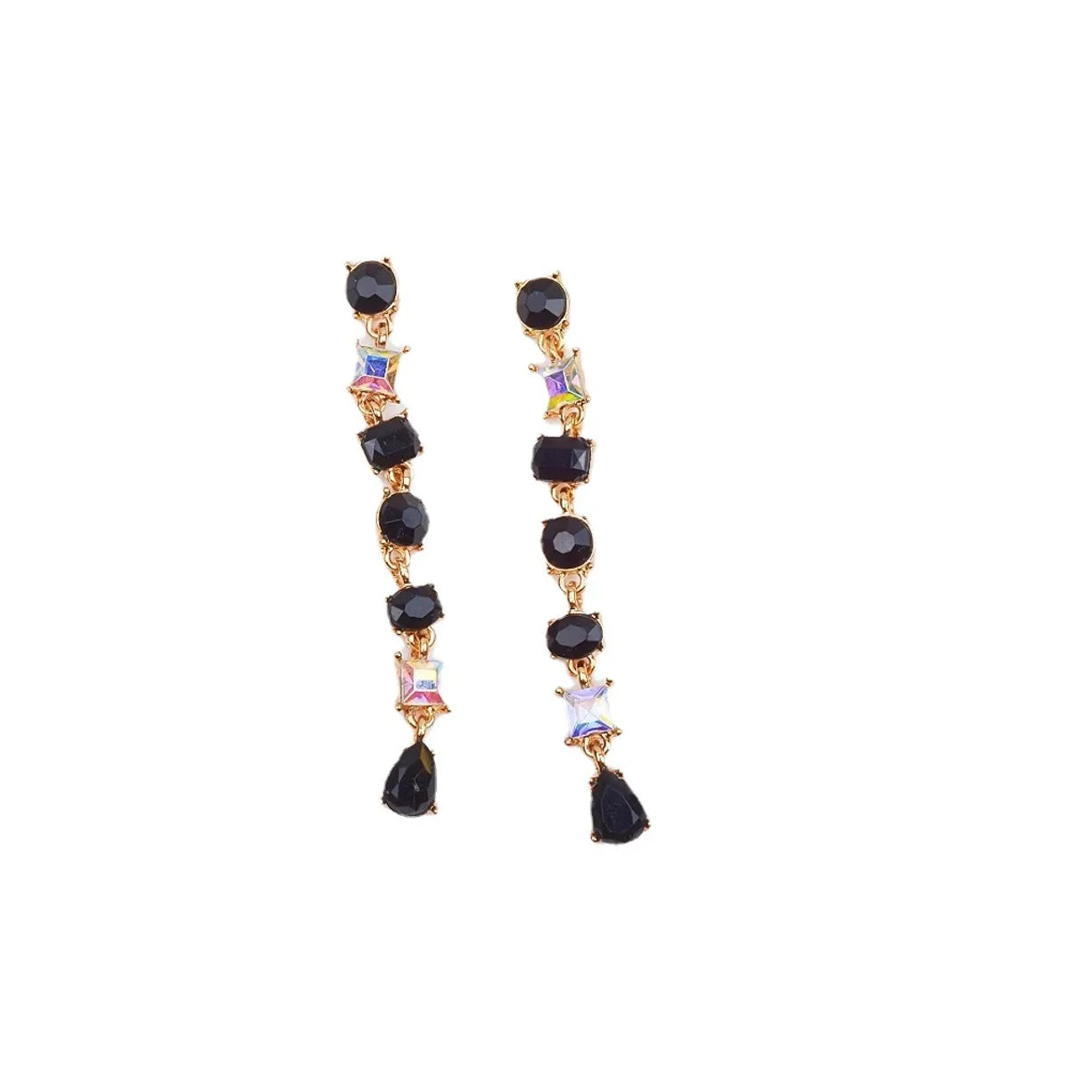 Simple Style Water Droplets Alloy Inlay Rhinestones Women's Drop Earrings