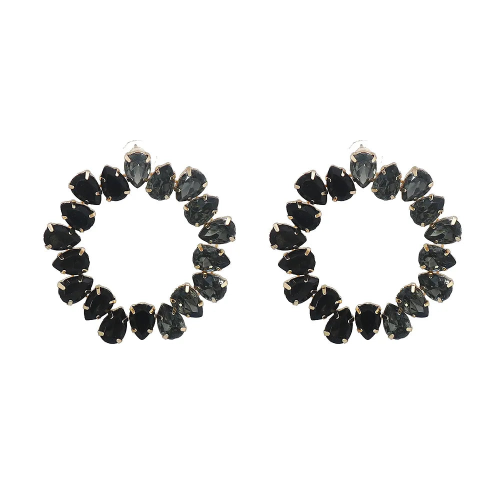 Simple Style Water Droplets Alloy Inlay Rhinestones Women'S Ear Studs