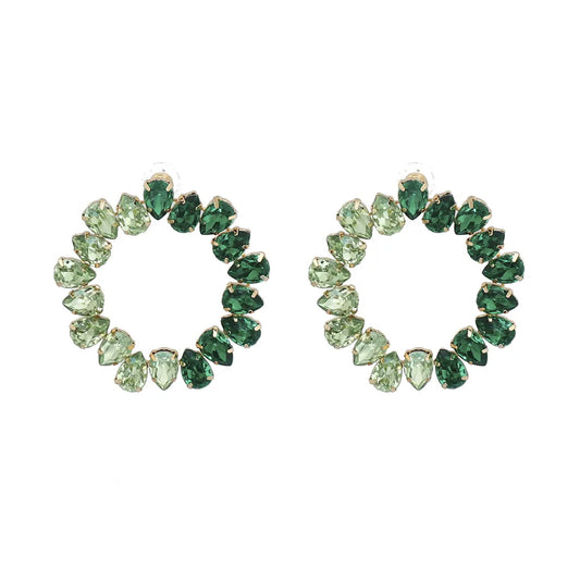 Simple Style Water Droplets Alloy Inlay Rhinestones Women'S Ear Studs