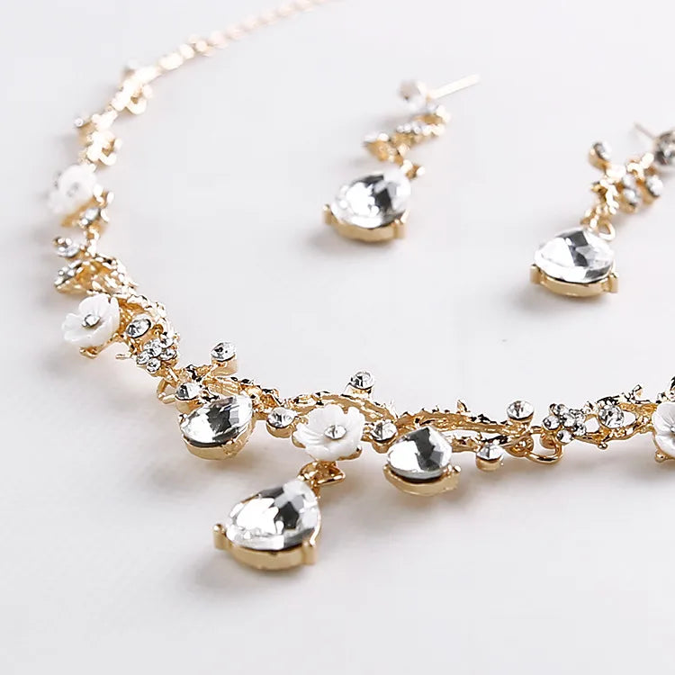 Simple Style Water Droplets Alloy Inlay Rhinestones Women'S Jewelry Set