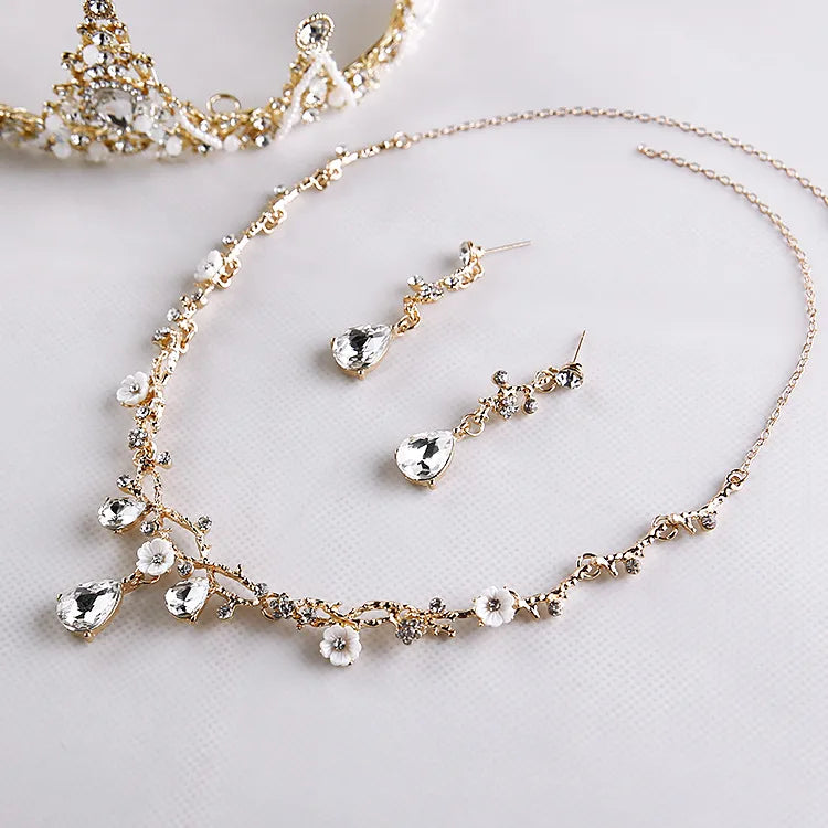 Simple Style Water Droplets Alloy Inlay Rhinestones Women'S Jewelry Set