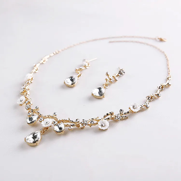 Simple Style Water Droplets Alloy Inlay Rhinestones Women'S Jewelry Set