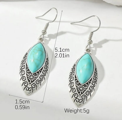 Simple Style Water Droplets Alloy Plating Inlay Turquoise Women's Jewelry Set