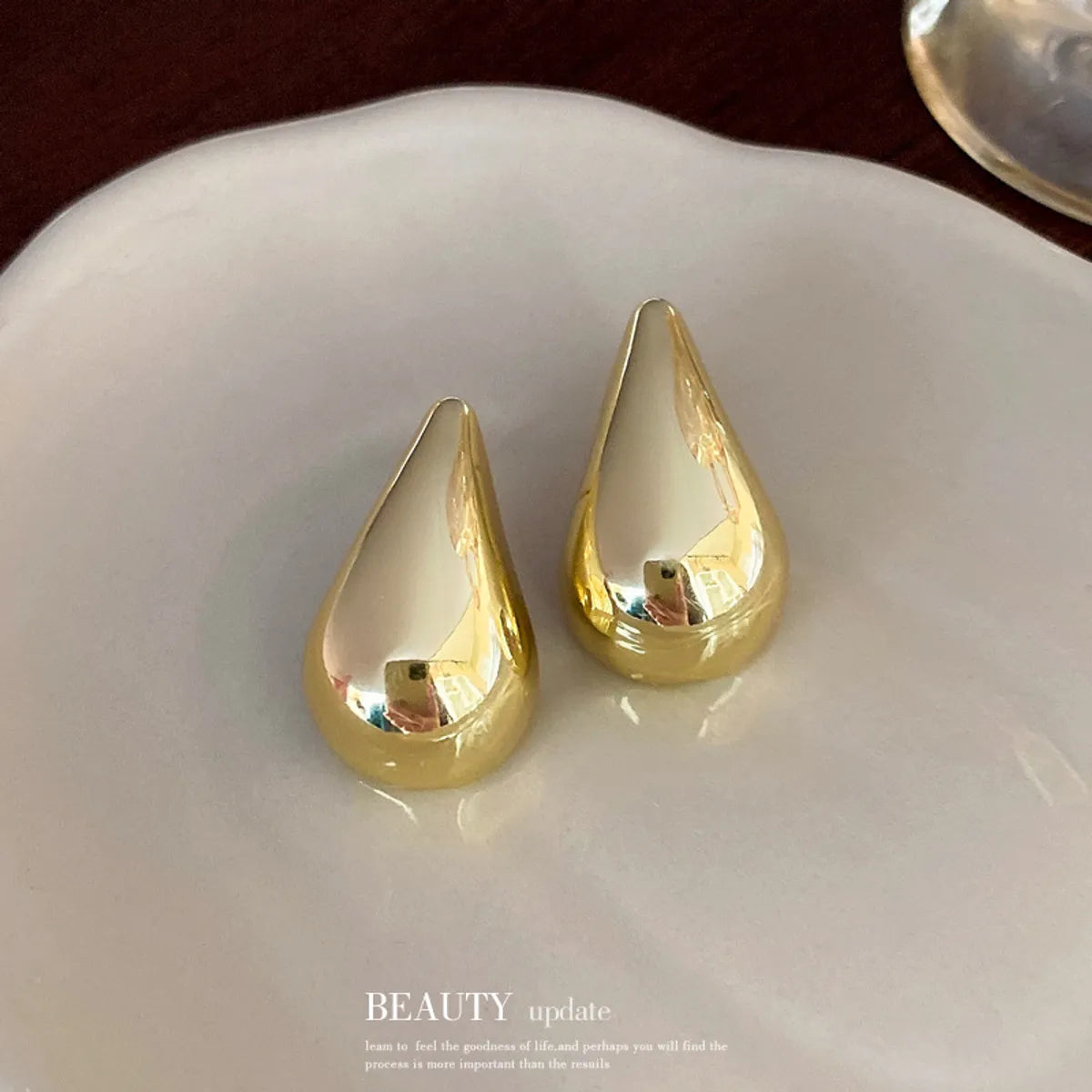 Simple Style Water Droplets Alloy Plating Women's Ear Studs